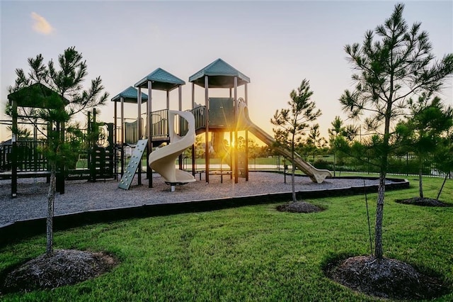 community play area featuring a yard