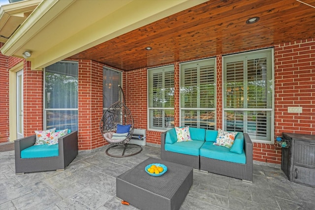 view of patio / terrace featuring an outdoor living space