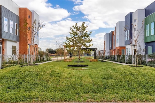 view of community with a lawn