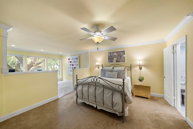 8944 Chatsworth Dr, Houston, TX 77024 - bedroom with carpet floors, ornamental molding, and baseboards
