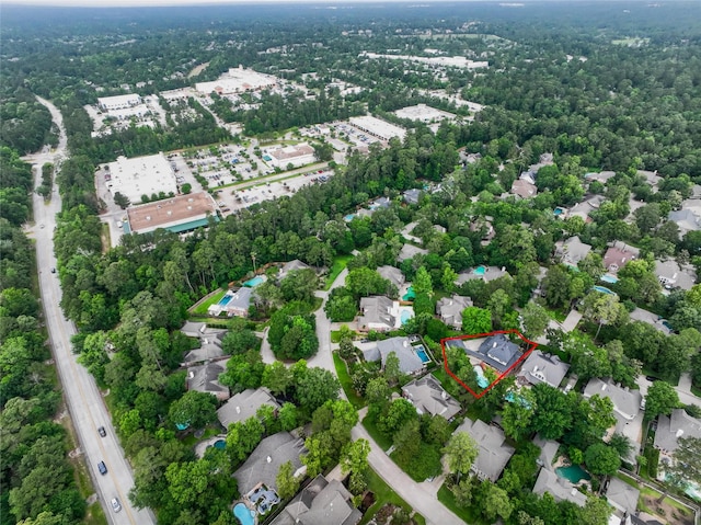 bird's eye view with a residential view