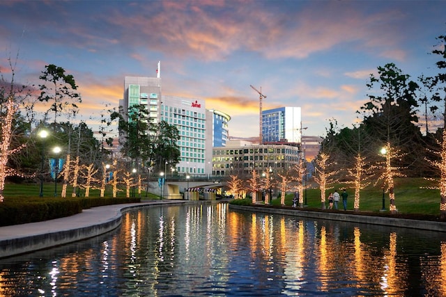 property view of water featuring a view of city
