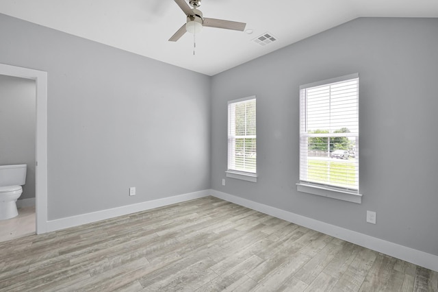 12390 Green Ridge Dr, Willis, TX 77318 - unfurnished room with ceiling fan, visible vents, baseboards, and light wood finished floors