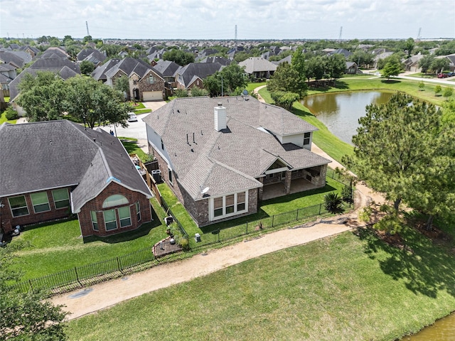 2513 Crestmoon Ct, Houston, TX 77089 - aerial view featuring a water view and a residential view