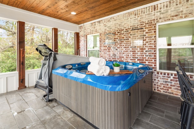 interior space featuring a jacuzzi