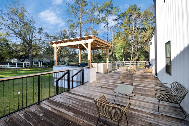 23058 Mills Rd, Porter, TX 77365 - wooden deck with a lawn and fence