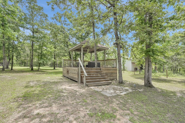 9948 Roda Dr, Conroe, TX 77303 - view of yard with a wooden deck