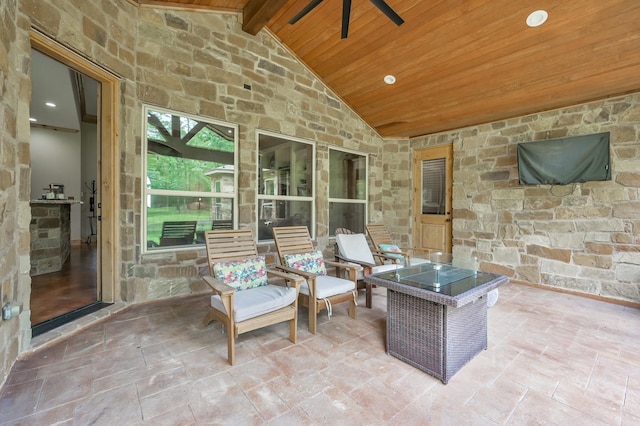 9948 Roda Dr, Conroe, TX 77303 - view of patio / terrace with ceiling fan