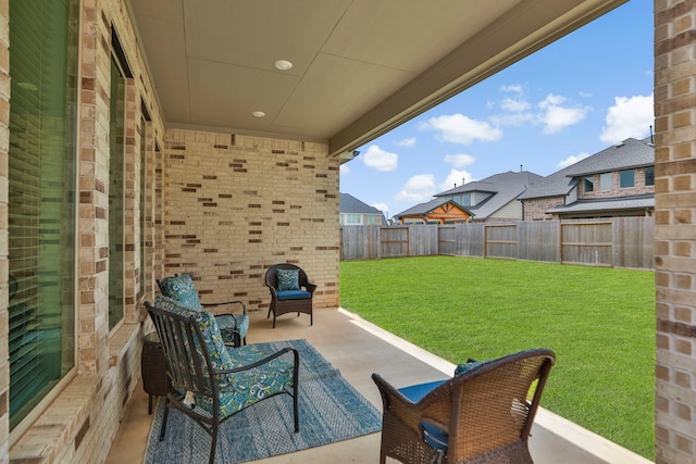 view of patio with a fenced backyard