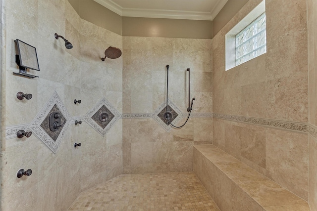 28822 Saddle Oak Dr, Montgomery, TX 77356 - full bath featuring ornamental molding and tiled shower