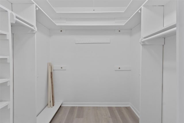 walk in closet featuring light wood-style floors