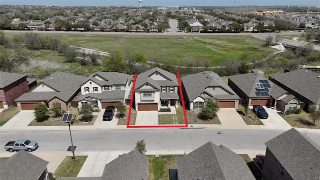 aerial view with a residential view