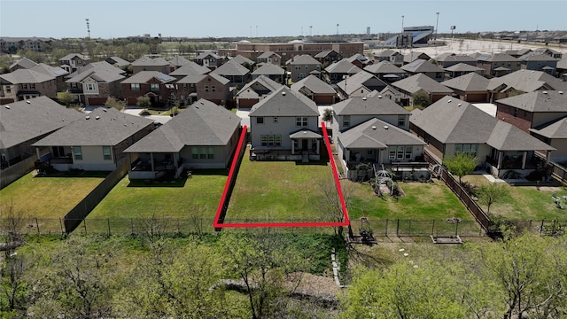 drone / aerial view featuring a residential view