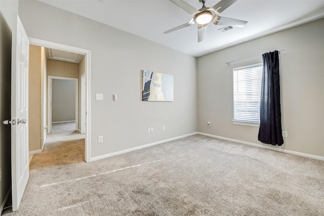 7315 Palestine St, Houston, TX 77020 - carpeted spare room featuring attic access, ceiling fan, and baseboards