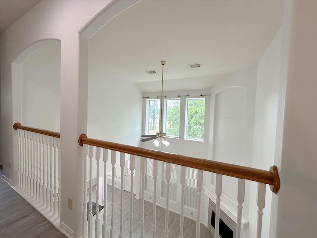5310 Flagridge Ln, Houston, TX 77066 - hall with wood finished floors and baseboards