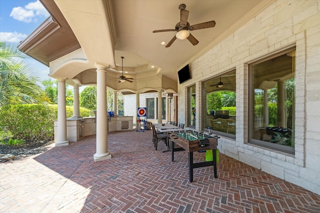25 Kings Lake Estates Blvd, Humble, TX 77346 - view of patio featuring a ceiling fan