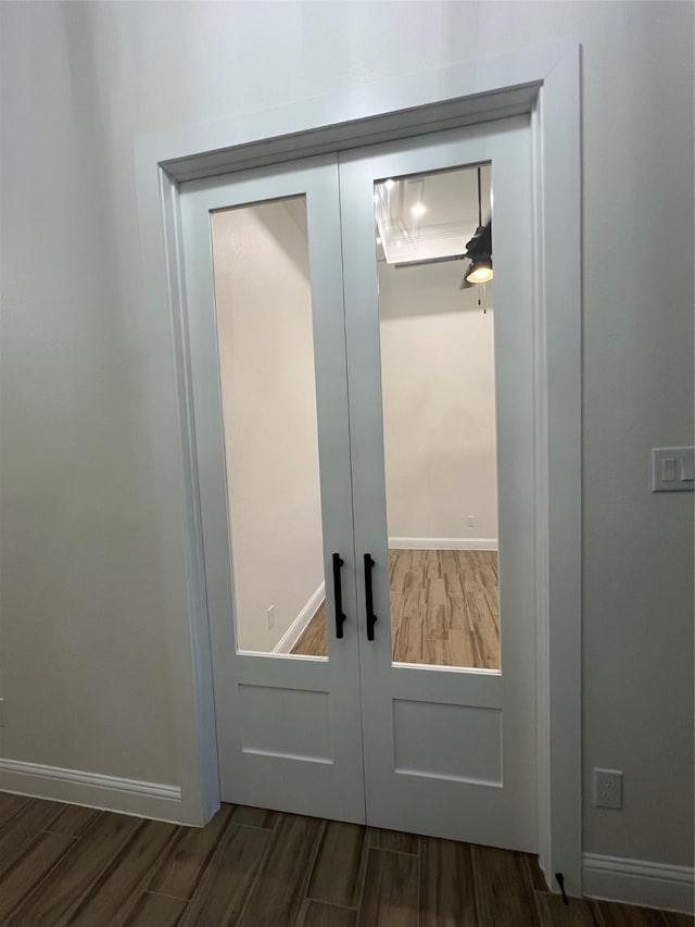 58-D Hickory Ridge Dr, Huffman, TX 77336 - doorway featuring dark wood-style floors and french doors