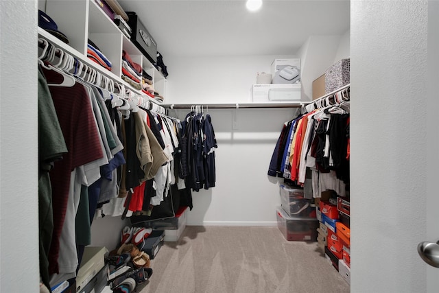 spacious closet with carpet floors