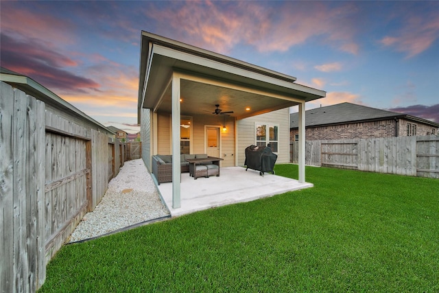16322 Fontana Ct, Conroe, TX 77302 - rear view of house featuring a ceiling fan and a patio area