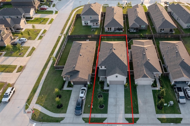 bird's eye view featuring a residential view
