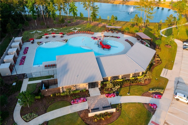 16322 Fontana Ct, Conroe, TX 77302 - drone / aerial view of a large body of water and a pool