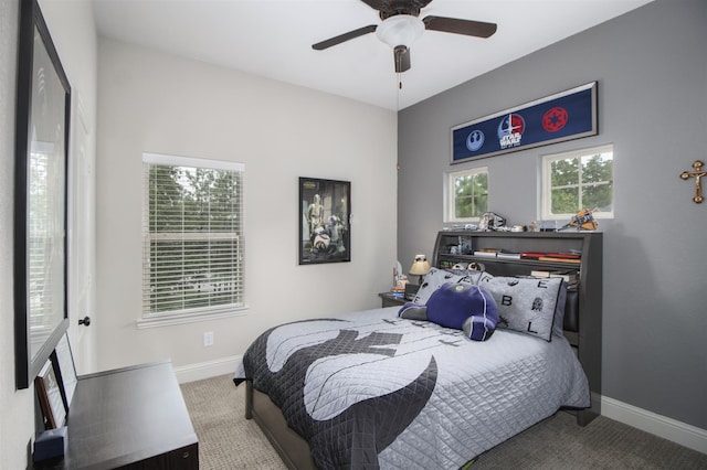 34119 Mill Creek Way, Pinehurst, TX 77362 - bedroom featuring baseboards, carpet flooring, and ceiling fan