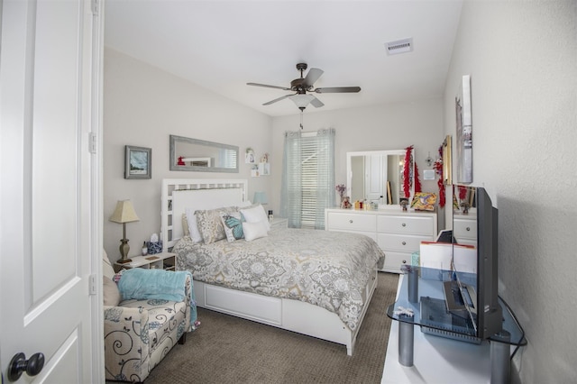 34119 Mill Creek Way, Pinehurst, TX 77362 - carpeted bedroom with a ceiling fan and visible vents