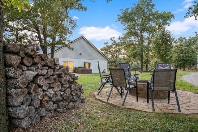 view of yard with a patio area