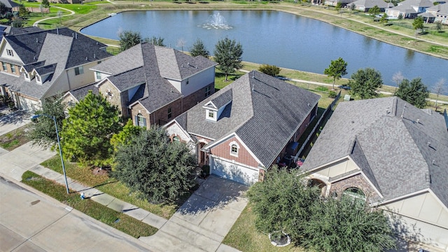 9135 Monarch Field Ln, Cypress, TX 77433 - bird's eye view featuring a residential view and a water view