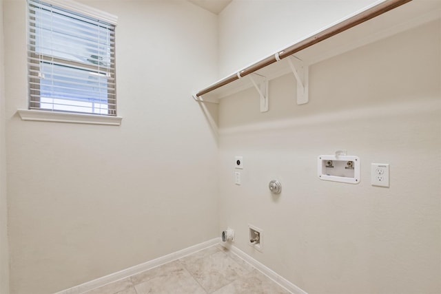 9135 Monarch Field Ln, Cypress, TX 77433 - laundry room featuring washer hookup, gas dryer hookup, laundry area, electric dryer hookup, and baseboards