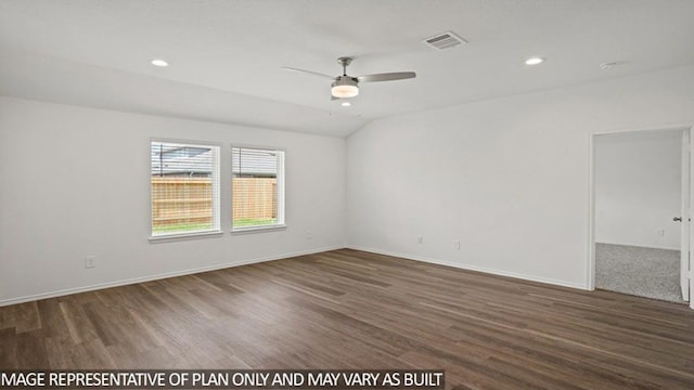 6003 Orange Shr, Katy, TX 77493 - unfurnished room with baseboards, a ceiling fan, wood finished floors, and recessed lighting