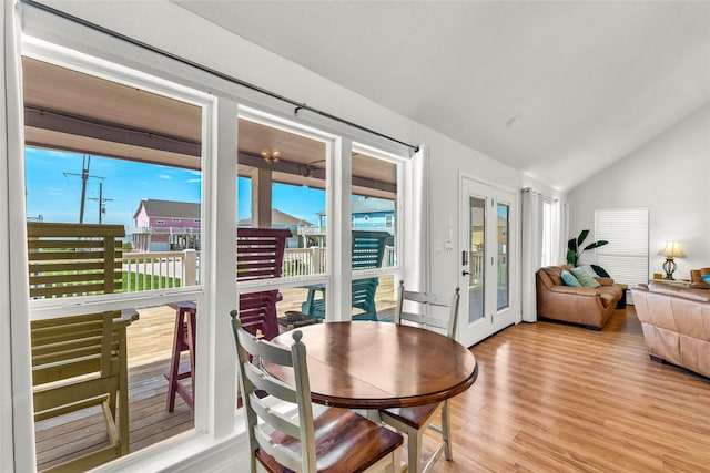 sunroom featuring french doors