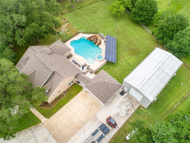 6820 Cemetary Rd, Manvel, TX 77578 - aerial view of property and surrounding area featuring a pool