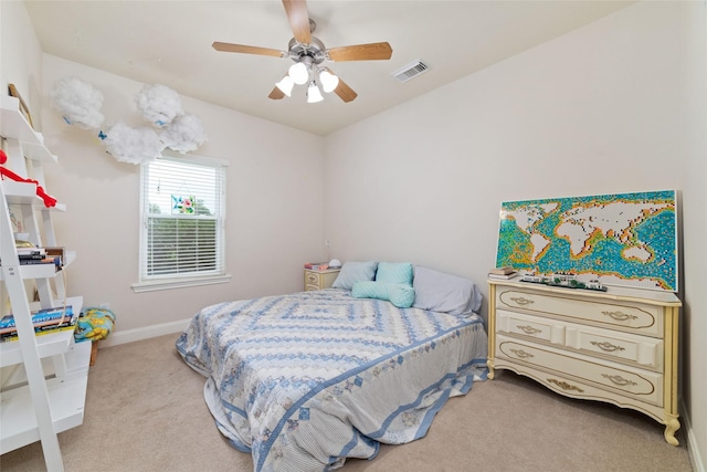 6820 Cemetary Rd, Manvel, TX 77578 - bedroom with carpet floors, baseboards, and a ceiling fan