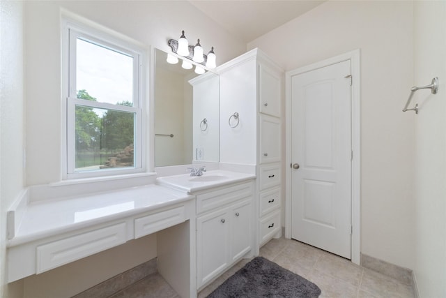 6820 Cemetary Rd, Manvel, TX 77578 - bathroom featuring tile patterned floors and vanity