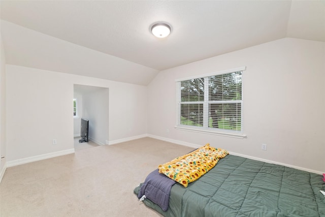 6820 Cemetary Rd, Manvel, TX 77578 - bedroom with vaulted ceiling, multiple windows, baseboards, and carpet floors
