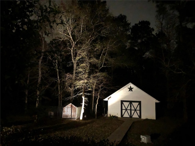 view of shed