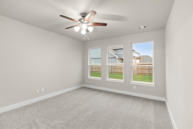 32307 Fly Fish Way, Fulshear, TX 77441 - carpeted spare room with baseboards, visible vents, and ceiling fan