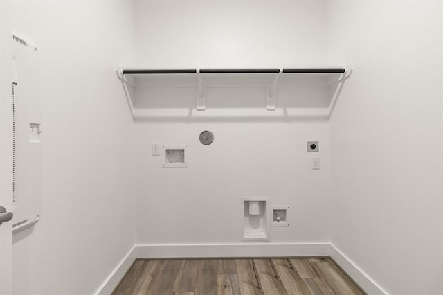 32307 Fly Fish Way, Fulshear, TX 77441 - clothes washing area with washer hookup, laundry area, electric dryer hookup, hookup for a gas dryer, and wood finished floors