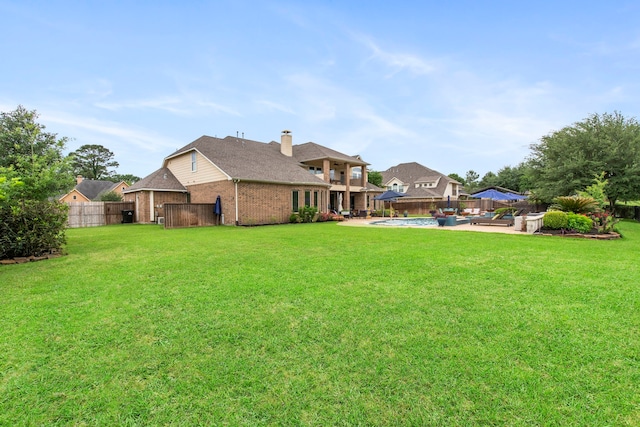 24818 Waterstone Estates Cir W, Tomball, TX 77375 - exterior space with a patio, a fenced in pool, and a fenced backyard