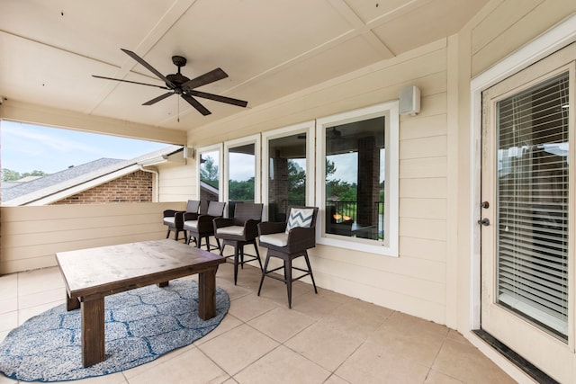 24818 Waterstone Estates Cir W, Tomball, TX 77375 - view of patio / terrace with ceiling fan