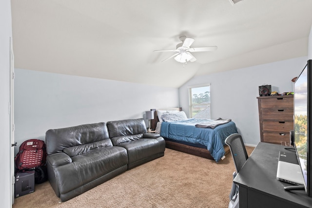 24818 Waterstone Estates Cir W, Tomball, TX 77375 - carpeted bedroom featuring a ceiling fan and lofted ceiling