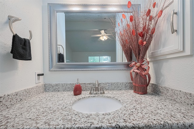 19944 Mountain Dale Dr, Cypress, TX 77433 - bathroom with vanity and a ceiling fan