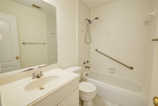 16 Treverstone Ct, Sugar Land, TX 77479 - bathroom featuring visible vents, shower / bathing tub combination, toilet, and vanity