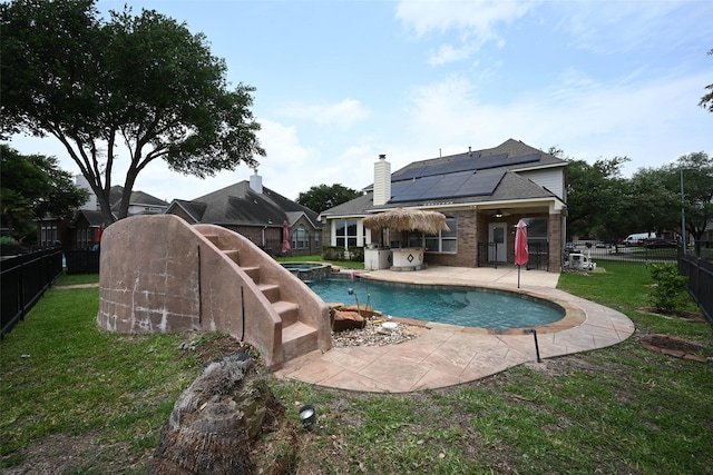 12107 Canyon Mills Dr, Houston, TX 77095 - view of pool with a patio area and a pool with connected hot tub