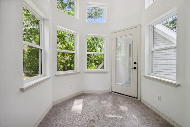 view of unfurnished sunroom