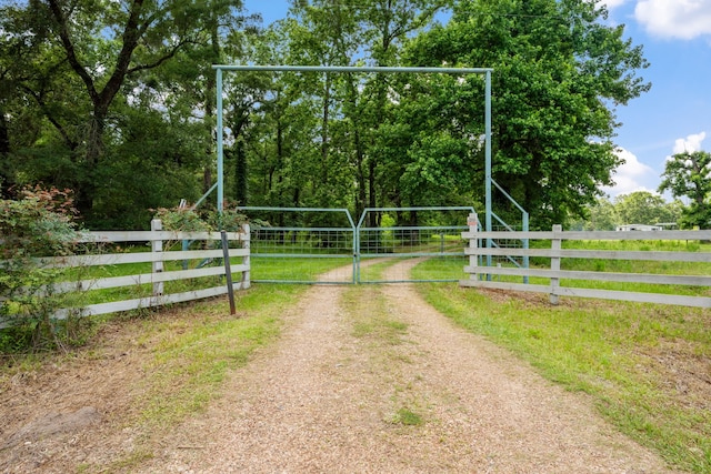 view of road with a gate