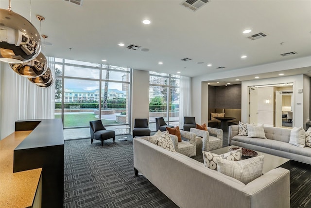 2207 Bancroft St Unit 301, Houston, TX 77027 - lobby with recessed lighting and expansive windows