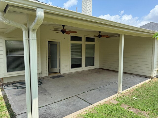 17235 Eden Falls Ct, Houston, TX 77095 - view of patio / terrace featuring a ceiling fan