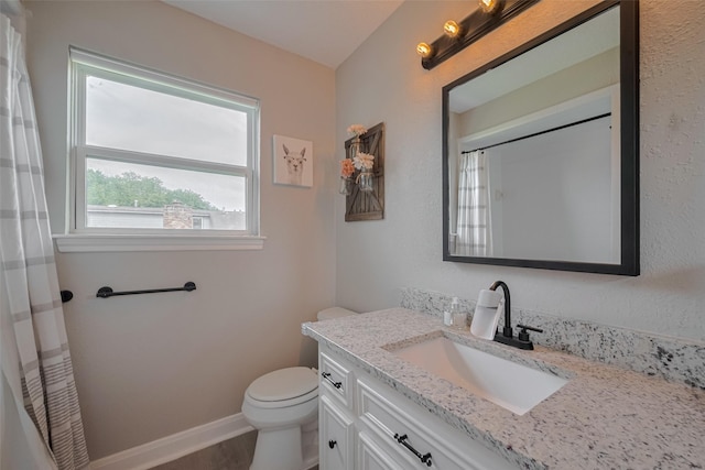 1709 Coles Farm Dr, Sugar Land, TX 77478 - bathroom with vanity, toilet, and baseboards